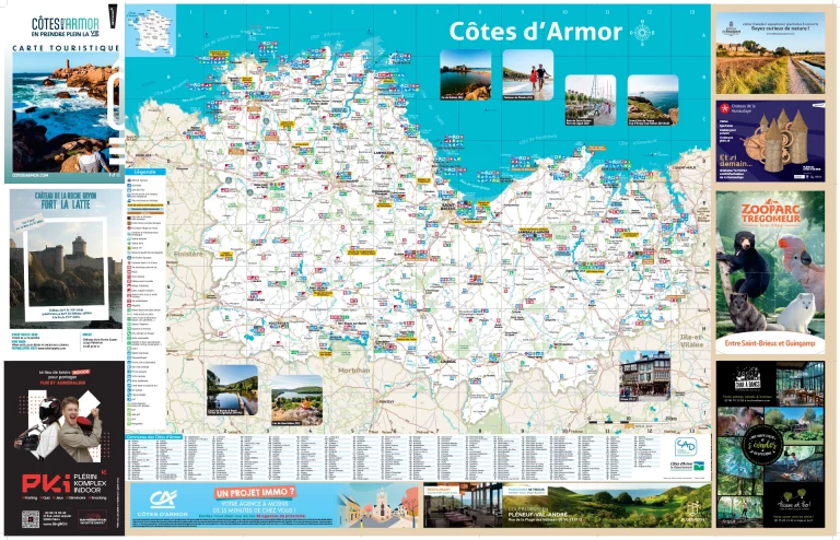 Carte touristique des Côtes d'Armor 2025