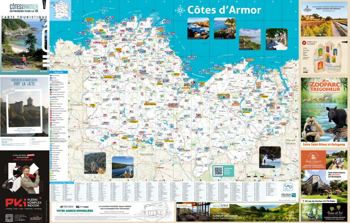 Carte touristique des Côtes d'Armor 2026