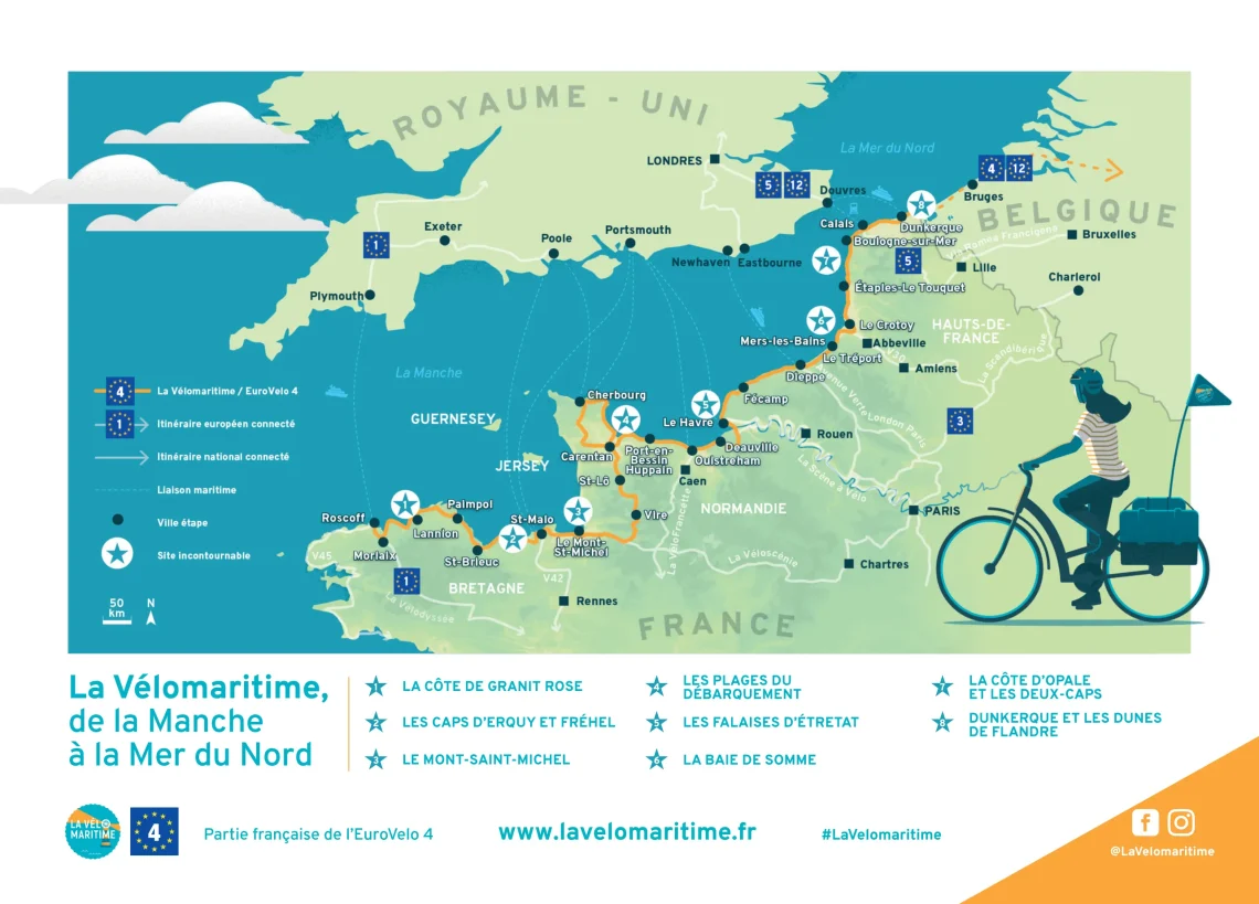 Carte itinéraire Vélomaritime